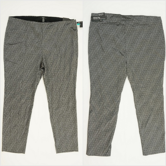 Alfani Skinny Leg Metallic Jacquard Pants 24W - Picture 2 of 8